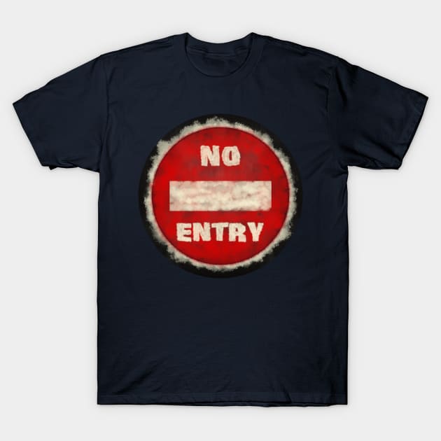 No Entry - Messy Style T-Shirt by SolarCross